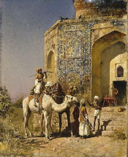 Edwin Lord Weeks The Old Blue-Tiled Mosque Outside of Delhi, India oil painting image